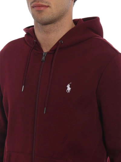 Shop Polo Ralph Lauren Performance Burgundy Zip-up Hoodie