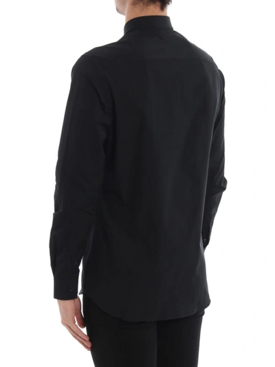 Shop Givenchy Signature Embroidery Black Cotton Shirt