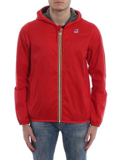 Shop K-way Jacques Jersey Red Nylon Jacket
