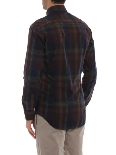 Shop Etro Mandy Brown Cotton Checked Shirt