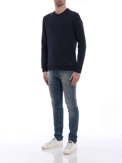 Shop Woolrich Luxury Blue Sweatshirt