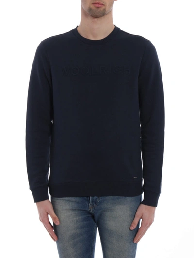 Shop Woolrich Luxury Blue Sweatshirt