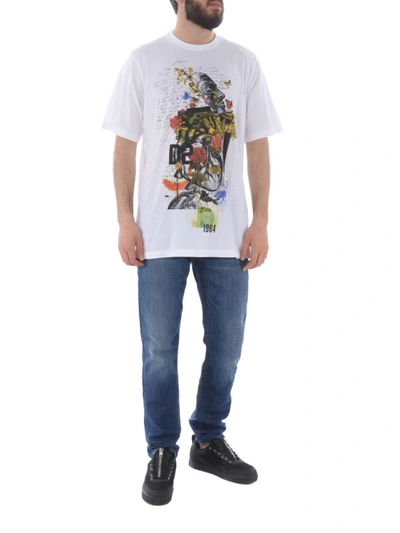 Shop Dsquared2 Floral Print White T-shirt