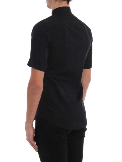 Shop Dsquared2 Printed Short Sleeve Black Shirt