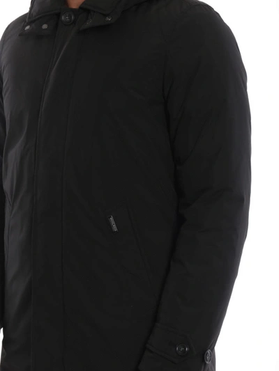 Shop Woolrich Black Down Padded City Short Coat