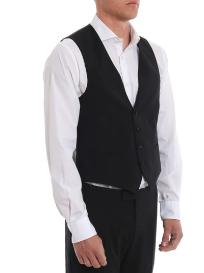 Shop Z Zegna Black Cool Wool Three-piece Tuxedo Suit
