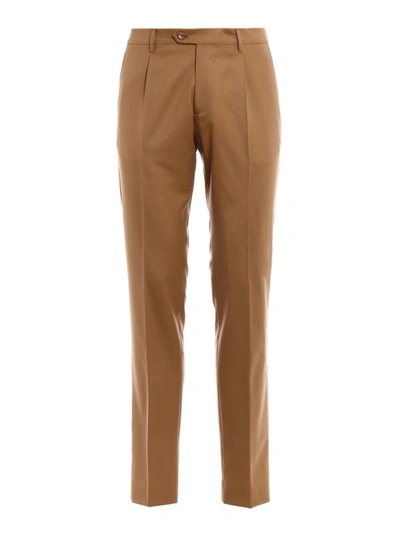 Shop Berwich Milano Wool Chino Trousers In Beige