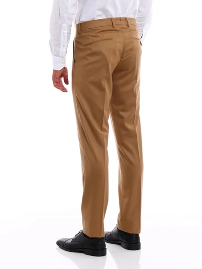 Shop Berwich Milano Wool Chino Trousers In Beige