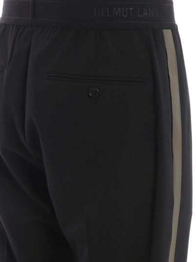 Shop Helmut Lang Techno Wool Pull-on Trousers In Black