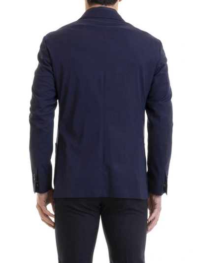 Shop Corneliani Water Resistant Blazer With Removable Collar In Blue