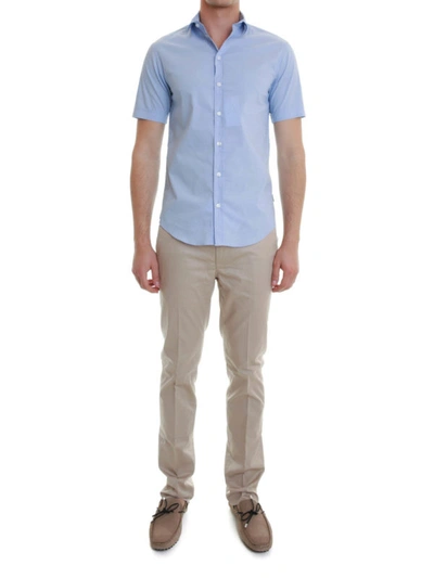 Shop Armani Collezioni Short Sleeved Shirt In Light Blue