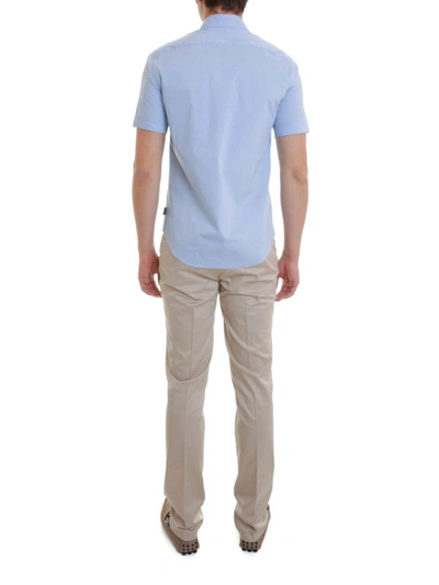 Shop Armani Collezioni Short Sleeved Shirt In Light Blue