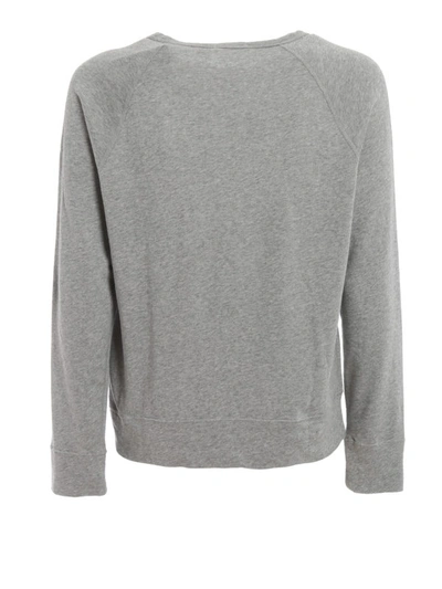 Shop Polo Ralph Lauren Melange Grey Cotton Sweatshirt