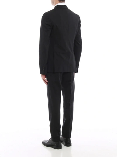 Shop Dsquared2 Three-piece Virgin Wool Suit In Black