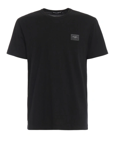 Shop Dolce & Gabbana Logo Plaque Black T-shirt