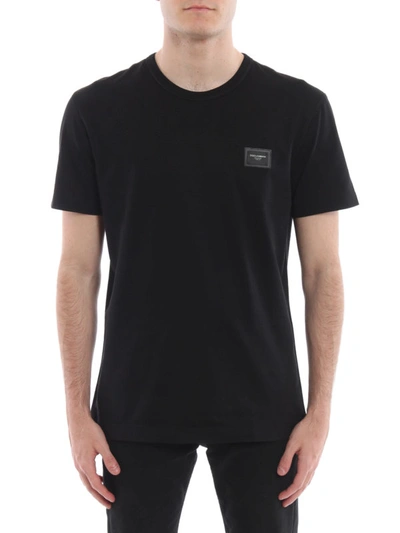 Shop Dolce & Gabbana Logo Plaque Black T-shirt