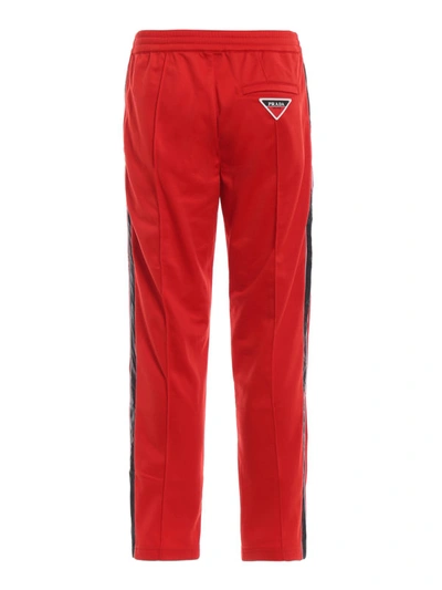 Shop Prada Red Fleece Track Pants