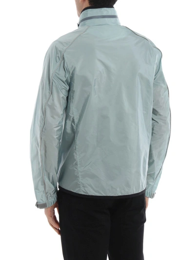 Shop Prada Lightweight Nylon Windbreaker In Light Blue