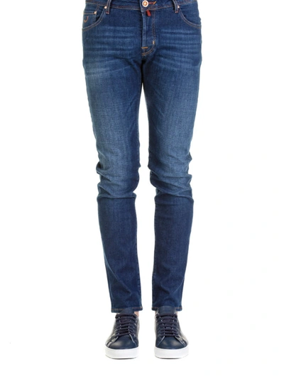 Shop Jacob Cohen Style 622 Stretch Cotton Denim Jeans In Medium Wash