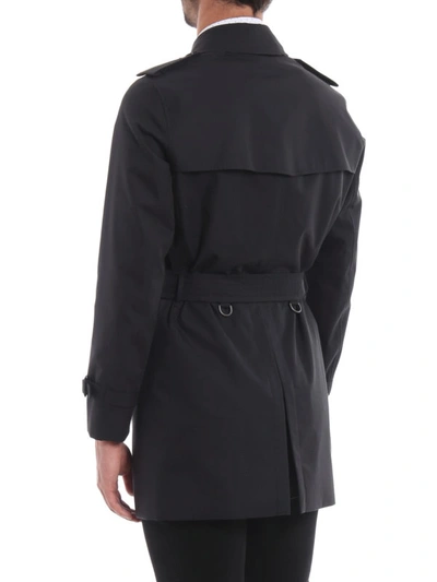 Shop Burberry Wimbledon Gabardine Trench Coat In Blue