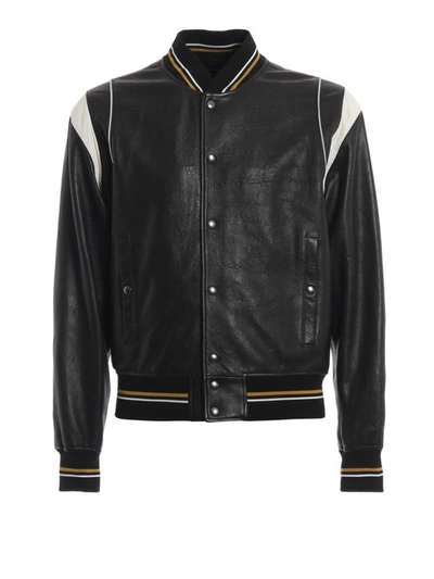 Shop Givenchy Contrasting 4g Nappa Bomber Jacket In Black