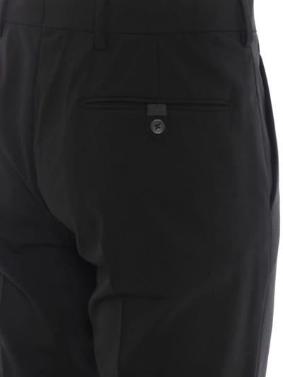 Shop Prada Bi-stretch Wool Canvas Trousers In Black