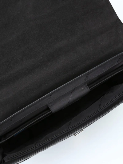 Shop Piquadro Grainy Calfskin Black Briefcase