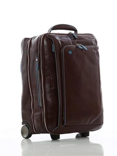 Shop Piquadro Brown Calfskin Cabin Luggage