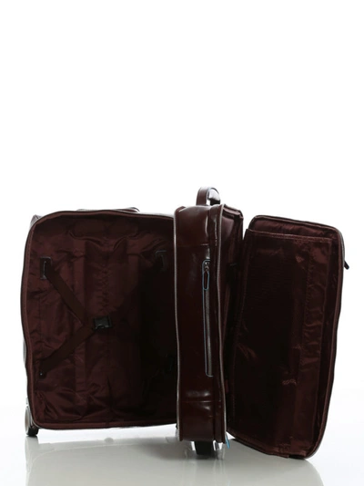 Shop Piquadro Brown Calfskin Cabin Luggage