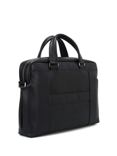 Shop Piquadro Soft Grain Leather Briefcase In Black