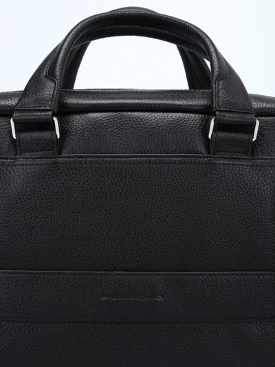 Shop Piquadro Soft Grain Leather Briefcase In Black