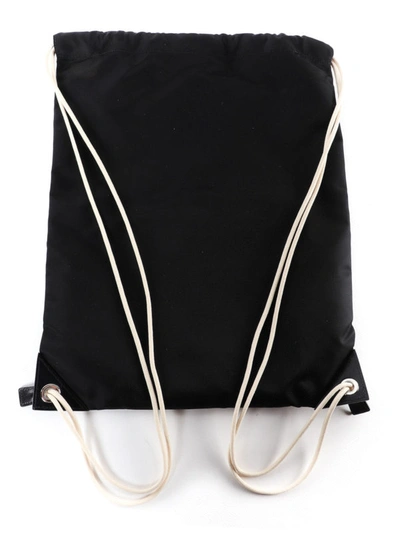 Shop Prada Drawstring Fastening Black Nylon Backpack