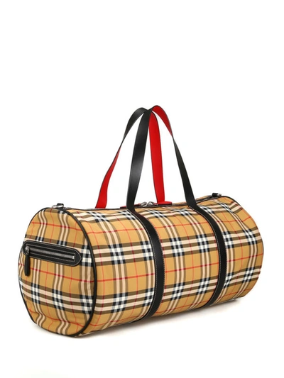 Shop Burberry Kennedy L Vintage Check Travel Duffel Bag In Multicolour