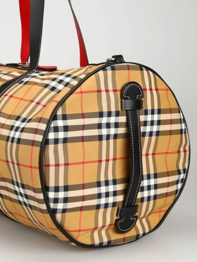 Shop Burberry Kennedy L Vintage Check Travel Duffel Bag In Multicolour