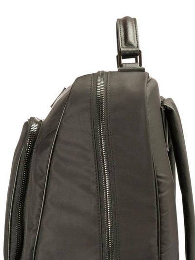 Shop Versace Nylon And Leather Backpack In Black