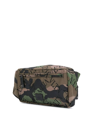 Shop Valentino Camouflage Vltn Belt Bag In Green