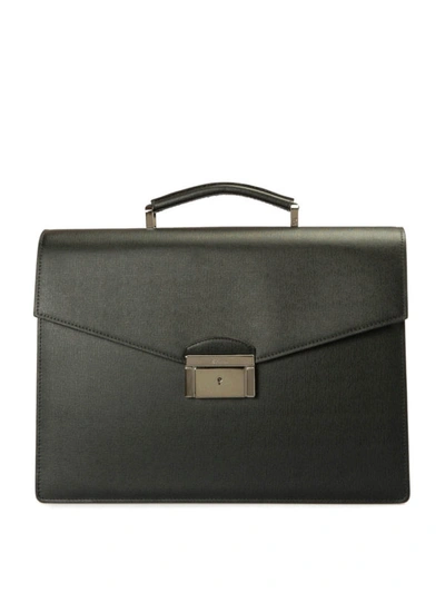 Shop Brioni Abraham Saffiano Leather Briefcase In Black