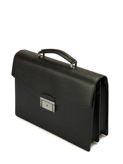 Shop Brioni Abraham Saffiano Leather Briefcase In Black