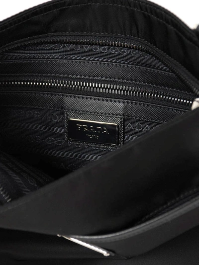 Shop Prada Nylon Cross Body Bag In Black