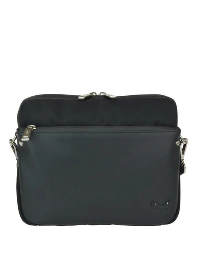 Shop Fendi Fabric And Leather Messenger Bag In Black