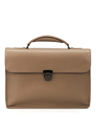 Shop Zanellato Mestro Dollarone Taupe Briefcase