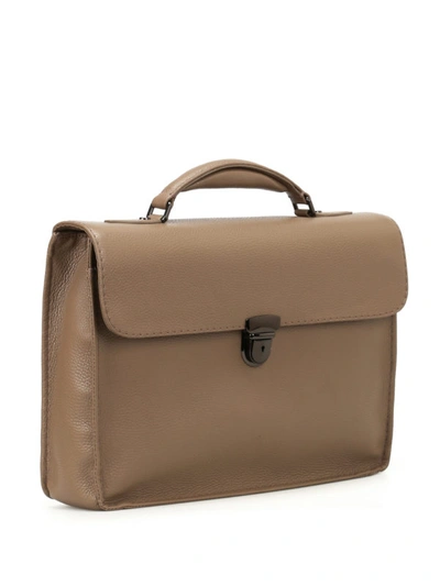 Shop Zanellato Mestro Dollarone Taupe Briefcase