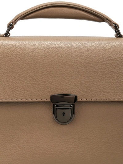 Shop Zanellato Mestro Dollarone Taupe Briefcase