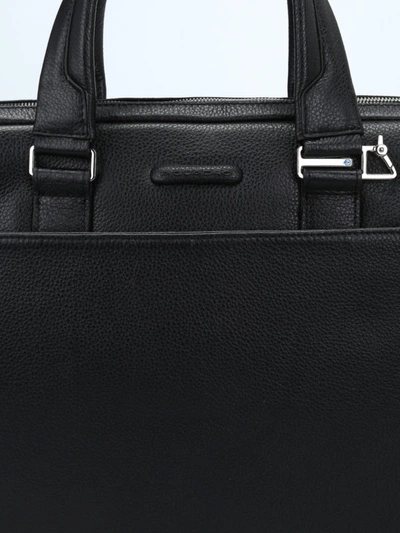 Shop Piquadro Soft Grain Leather Black Briefcase