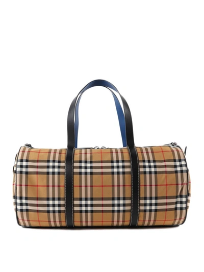 Shop Burberry Vintage Check Nylon Duffle Bag In Multicolour