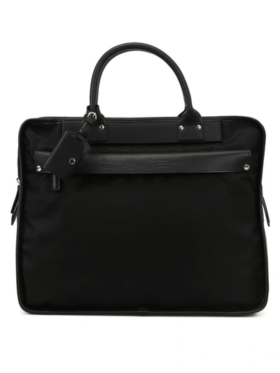 Shop Felisi Black Nylon And Genuine Leather Briefcase