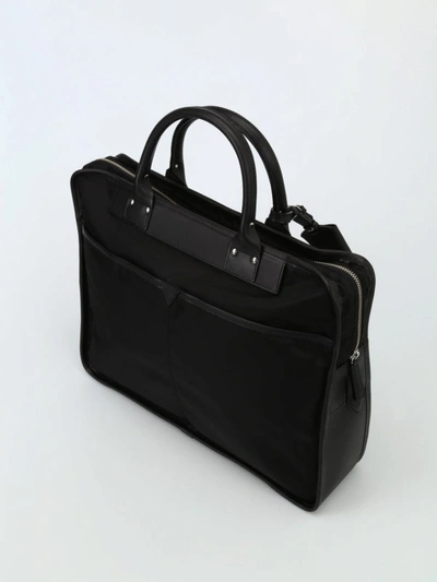 Shop Felisi Black Nylon And Genuine Leather Briefcase