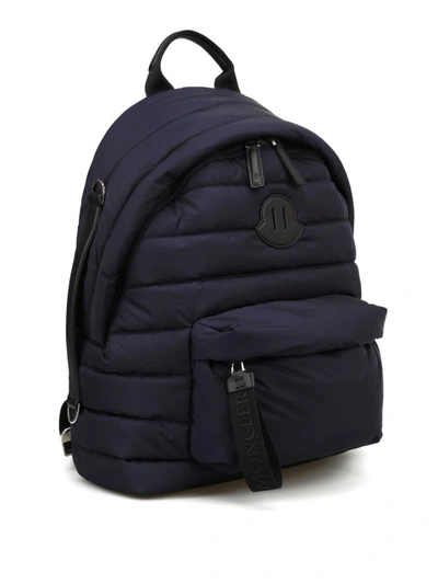 Shop Moncler Pelmo Blue Nylon Backpack