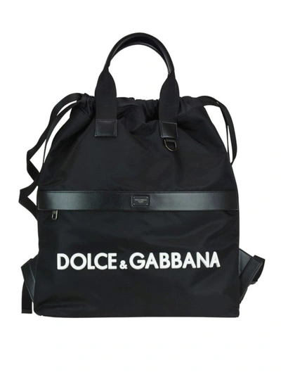 Shop Dolce & Gabbana Street Nylon Sack Pack In Black