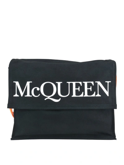 Shop Alexander Mcqueen Messenger Black Shoulder Bag